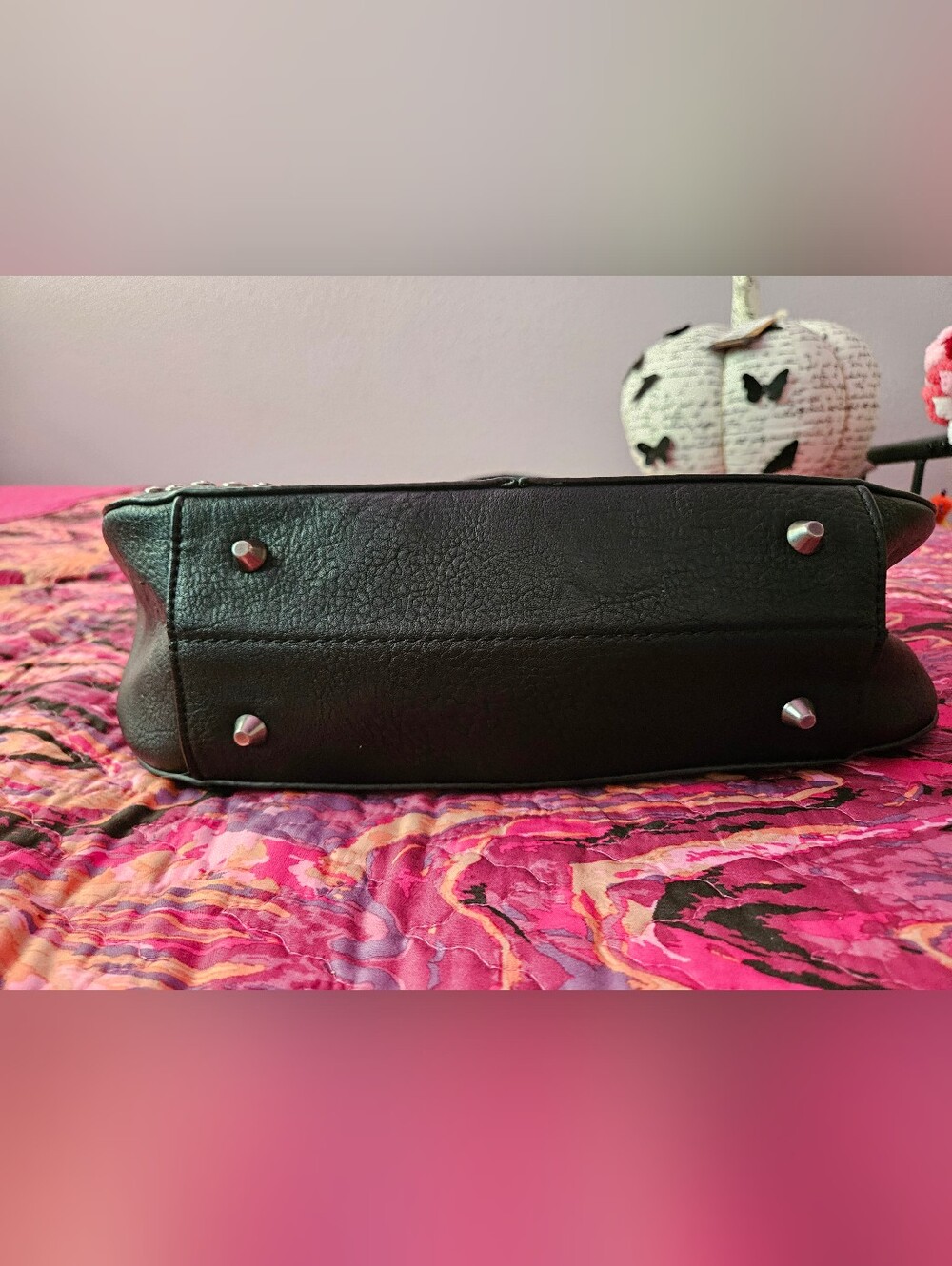 Wrangler Black Studded Shoulder Bag with Silver Accents - Picture 3 of 5